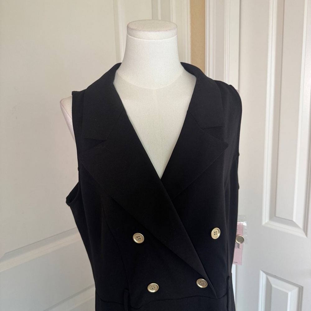 Nanette Lepore Double-Breasted Jumpsuit Black NWT $138 Size 12 Missing Belt - Picture 7 of 16